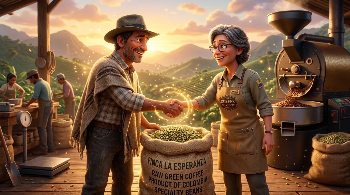 Authentic direct farm origin partnership and master roaster craft