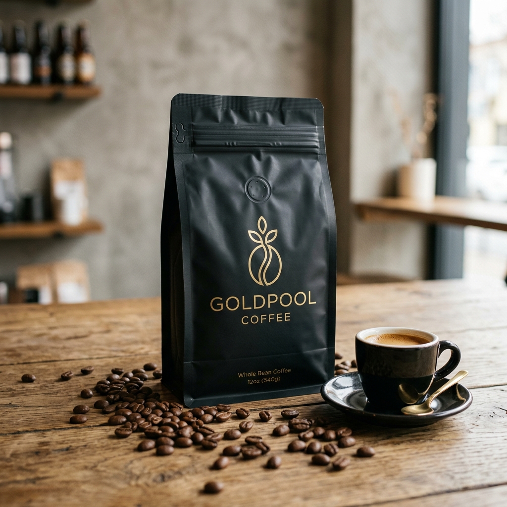 GoldPool Coffee Bag Mockup